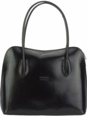 New Florence Leather Market black smooth Italian leather handbag